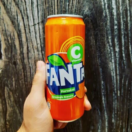 نوشابه فلزی فانتا fanta طعم پرتغالی اصل ترکیه 330ml